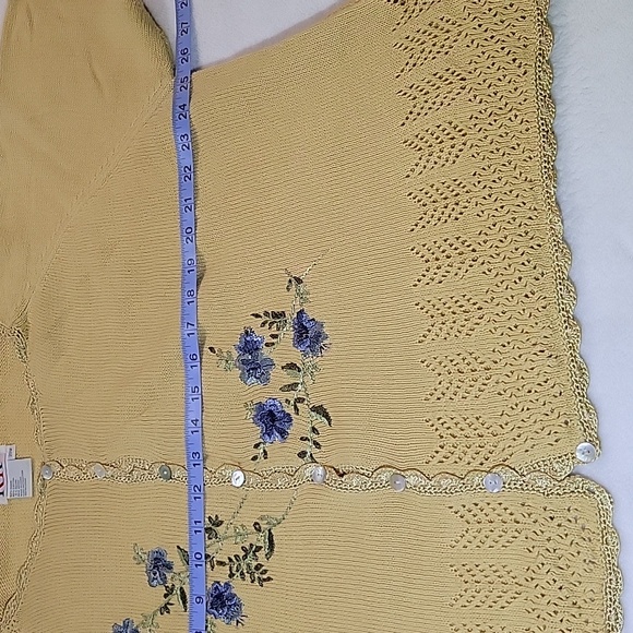 Vintage R&K Originals short-sleeve knit cardigan Size 20W Cottagecore - Picture 6 of 11